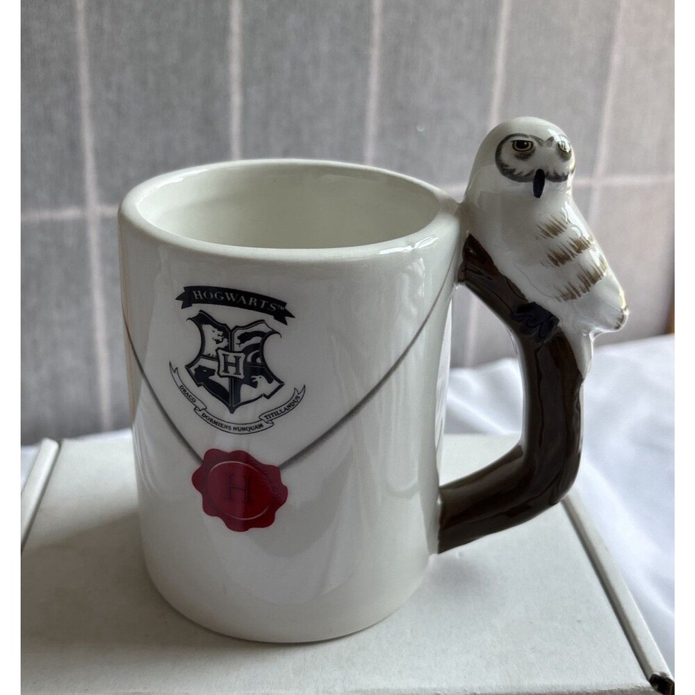 Harry Potter Hogwarts Acceptance Letter Envelope Ceramic Mug w/ Sculpted Hedwig